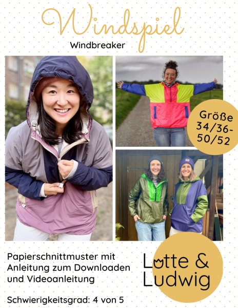 Lotte & Ludwig Papierschnittmuster - Windspiel